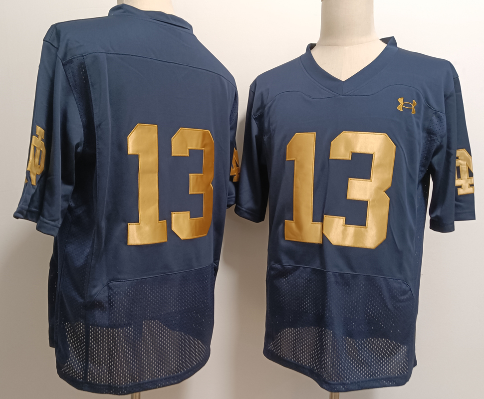 Men Notre Dame Fighting Irish #13 Riley Leonard no name dark blue 2024 NCAA Nike jersey->indianapolis colts->NFL Jersey